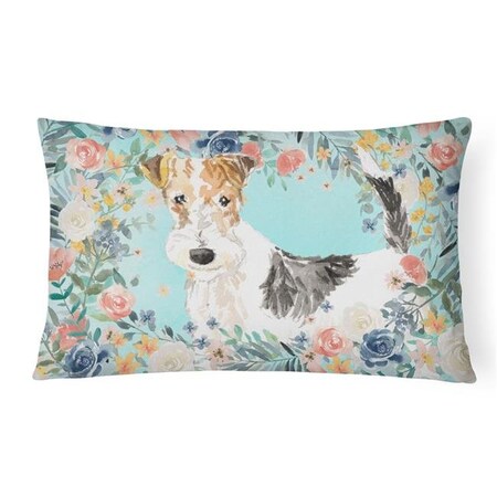 Carolines Treasures Carolines Treasures CK3402PW1216 Fox Terrier Canvas Fabric Decorative Pillow CK3402PW1216